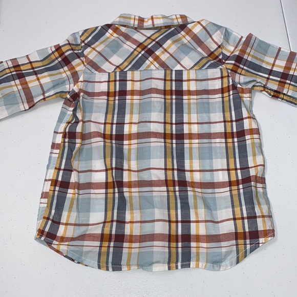 Old Navy Toddler Boy Long Sleeve Plaid Button Up Shirt Size 5t - Picture 5 of 5